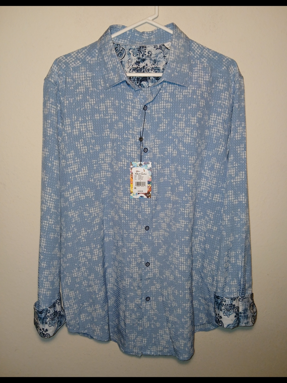 Robert Graham Light Blue Patterned Button Down Shirt